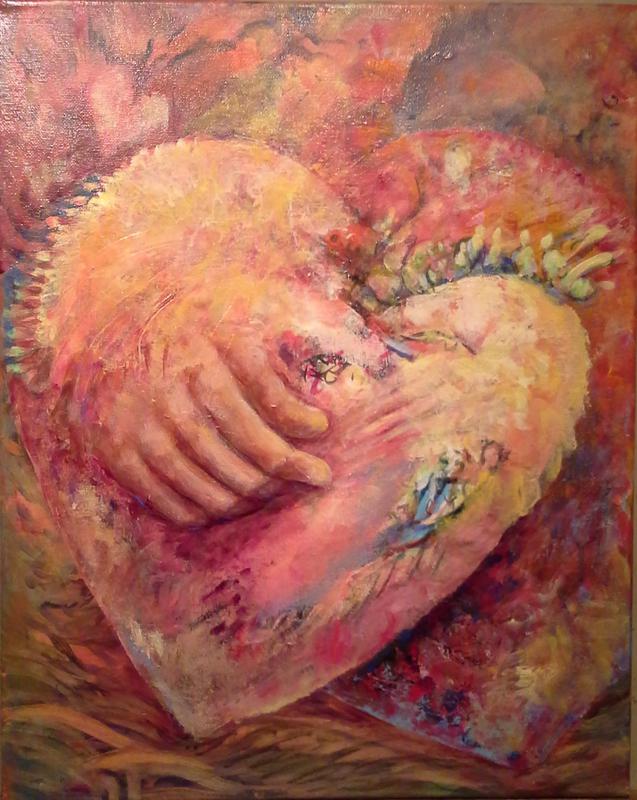 "Heartstrings"  Acrylic on Canvas 20" x 16" 2016 Kristen Muench