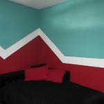 A clean graphic for a boy's room - he chose the colors! Great Look!  November 2013. Parker, CO
Photo by KM