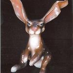 Rabbit with Attitude (#0297) front
22.5"h x 19"w x 14"d
©1997 Kristen Muench
photo by KM