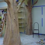 Two trees (in process) built on the existing structure of a toy store interior.
© 2002 Kristen Muench
photo by KM