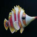Yellow Butterfly Fish (#1001)
12"h x 19"l x 14"w
©2001 Kristen Muench
photo by KM