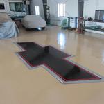 Chevy Logo - epoxy paint on Private Garage floor, Elizabeth, CO
12' x 20' section per logo
October 2013 Kristen Muench