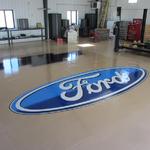 Ford Logo - epoxy paint on Private Garage floor, Elizabeth, CO
12' x 20' section per logo
October 2013 Kristen Muench