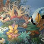 Diving Under the Sea Mural Enhancement of existing mural by unknown artist.  8'h x 20'l Private Home, Tucson, AZ . Photos by KM.