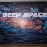 Deep Space Milky Way mural by Kristen Muench. Deep Space Event Center, Parker, CO. 9'h x 11'w. August, 2019. Photo by Bruce Norman.