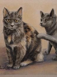 Pastel Portrait of "Fraidy & Rocky"